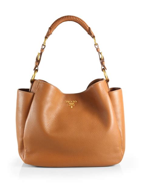 prada vitello daino pocket hobo|Prada vitello daino shopper tote.